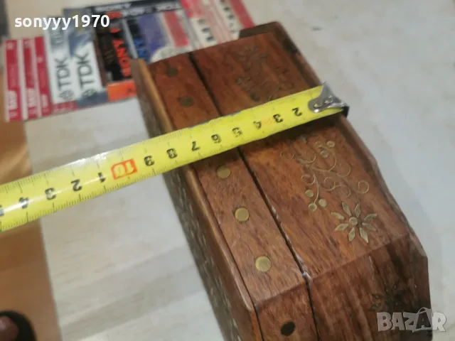РЪЧНО ИЗРАБОТЕНА ДЪРВЕНА КУТИЯ СЪС ЗЛАТНИ ИНКРУСТАЦИИ 3108261850L4, снимка 10 - Антикварни и старинни предмети - 55890472