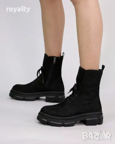 Равни боти - Велур, снимка 3 - Дамски боти - 49183614