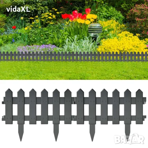 vidaXL Кантове за тревни площи, 25 бр, антрацит, 10 м, PP, снимка 2 - Огради и мрежи - 56146583