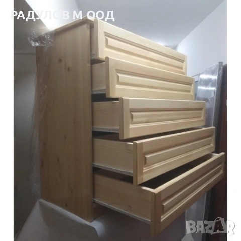 Скрин масив чам 100×50×100 см с 5 чекмеджета, снимка 2 - Скринове - 53518048