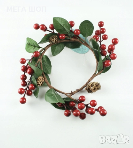 Декоративен венец с офика и шишарки. Нека ви представим нашия Декоративен венец с офика и шишарки - 