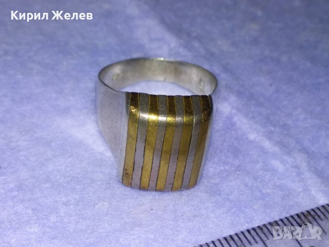Стар АНГЛИЙСКИ ВНУШИТЕЛЕН СРЕБЪРЕН ВИНТИДЖ ПРЪСТЕН СРЕБРО 925 и БРОНЗ  МАЙСТОРСКА РЪЧНА РАБОТА 40639, снимка 10 - Пръстени - 42655981