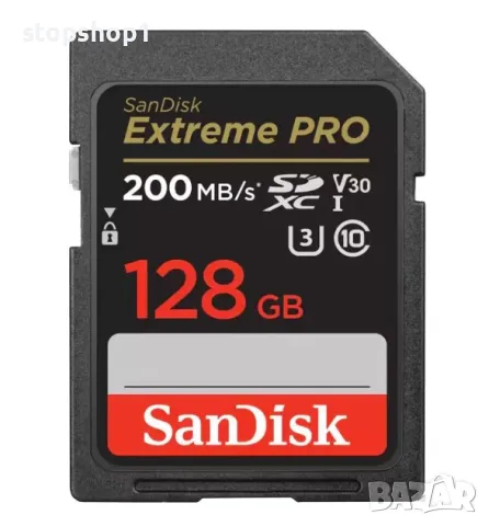 Карта памет SanDisk Extreme PRO 128GB SDXC До 200MB/s & 90MB/s Read/Write speeds, UHS-I, Class 10, U