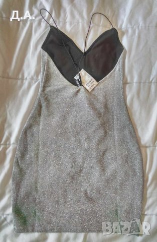 Нова сребриста рокля и чанта , снимка 6 - Рокли - 41591256