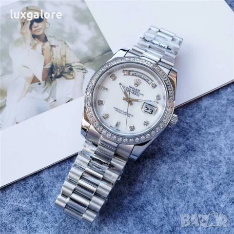 Унисекс часовник ROLEX Diamond Oyster Day-Date President с автоматичен механизъм, снимка 3 - Дамски - 40824115