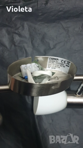 Спот осветителни тела Omnia Jackie 1хЕ14 и 2хЕ14 230V max 40 W. Цената е общо за двете., снимка 4 - Лампи за таван - 52454112