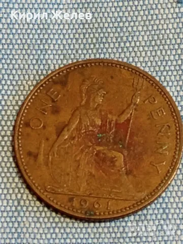 Две монети 1 пени 1961г. Англия - 200 лири 1980г. Италия редки за КОЛЕКЦИЯ 39778, снимка 2 - Нумизматика и бонистика - 48614927