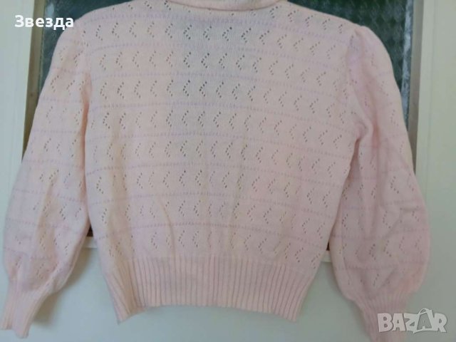 Дамска жилетка - розова, плетена, снимка 4 - Жилетки - 42400293