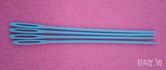 Комплект пластмасови игли за плетене 4 бр., дължина 15 см, снимка 1 - Други - 34415557