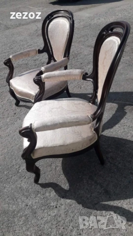 Кресла антикварни махагон-2бр., снимка 5 - Дивани и мека мебел - 51373764