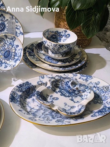 Руски порцелан ЛФЗ сервиз за чай , снимка 9 - Сервизи - 52252368