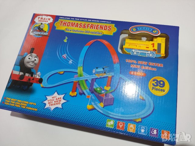 Влакче със сглобяеми релси "Thomas & Friends", 39 части. , снимка 1 - Влакчета, самолети, хеликоптери - 44352832