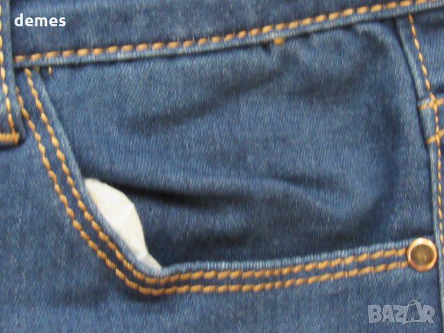 Дамски слим дънки индиго DANPAISI, размер 30, снимка 6 - Дънки - 34636501