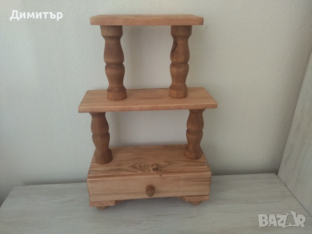 Дървена етажерка със струговани орнаменти !!!, снимка 8 - Декорация за дома - 53402422