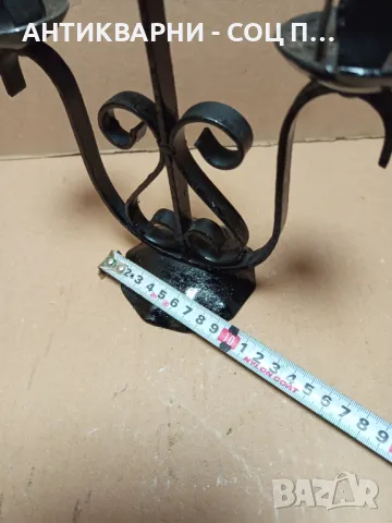 Стар Ръчно Кован Свещник., снимка 5 - Антикварни и старинни предмети - 49426658