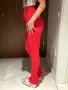 Нов уникален секси висока талия червен спортен елегантен панталон рипс рипсен Alice Evis , снимка 13