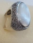 Солиден сребърен дамски пръстен с циркони и седеф-сребро 925.Ръчно изработен., снимка 6