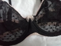 70DD прозрачен черен сутиен на сърчица CHANGE , снимка 5