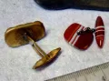 Лот 2 Стари БУТОНЕЛИ МЕСИНГОВА и от ЮВЕЛИРНО ШЛИФОВАН ПОЛИРАН ЛЕНТОВ АХАТ РЕТРО КОПЧЕТА 48814, снимка 4