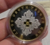 Сребърна инвестиционна монета  чисто сребро 999/1000 с 24к- Исус Христос Вседържател, 40 мм, снимка 4