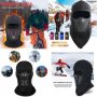 поларена маска за ски сноуборд черна с дишащата и мрежеста конструкция, снимка 1 - Шапки - 41769837
