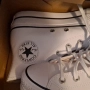 Women Converse бели високи кожени кецове Chuck Taylor All Star Seasonal Leather Lift High Top White, снимка 2