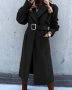 Стилно дамско палто с колан, снимка 1 - Якета - 42515432
