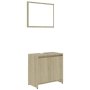 vidaXL Комплект мебели за баня, дъб сонома, ПДЧ（SKU:802654