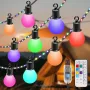 IRISECO 12,5м цветни външни крушки, Водоустойчиви Festoon светлини, 100LED+20 крушки, 12 режима USB, снимка 1