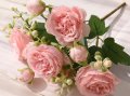 30 см розово копринено изкуствено цвете - божур
