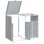 vidaXL Навес за 2 коша на колела, сив, 144x81x113 см, стомана, снимка 4