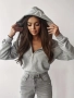 🧥 Дамски суичър с качулка и цип – Сив  | STBoutique 💎 , снимка 2