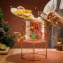 Стъклен диспенсър за напитки 2.6 L с коледен дизайн и златиста стойка, снимка 4