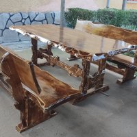 Масивна дървена маса, снимка 2 - Градински мебели, декорация  - 40849162