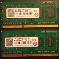 Рам памет за лаптоп Transcend 2х2 GB DDR3 1333Mhz, снимка 1 - RAM памет - 36368414