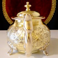 Марокански бронзов чайник,кана Royal Manchester, снимка 4 - Антикварни и старинни предмети - 39553445