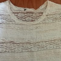 Бяла дантелена блузка, снимка 1 - Блузи с дълъг ръкав и пуловери - 33814752