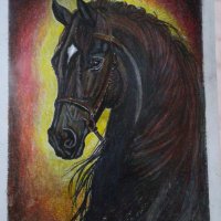 Картини с коне (молив) , снимка 1 - Картини - 27450295