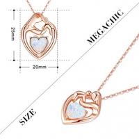 Нова Стилна Дамска огърлица с кристал Сърце Циркон Колие Подарък жена, снимка 2 - Колиета, медальони, синджири - 36254668