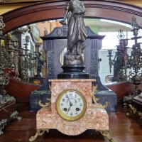 Страхотен антикварен френски каминен часовник , снимка 1 - Антикварни и старинни предмети - 40094621