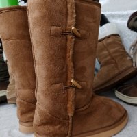 UGG® реплика, КАТО НОВИ Ботуши,топли дамски бежави боти, апрески, N- 36 - 37, снимка 1 - Дамски ботуши - 39306554