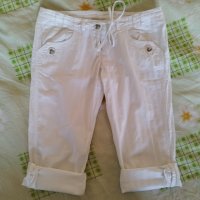 Дамски бели панталонки M, L/28, 29, 30, 31+подарък блуза M, L, снимка 1 - Къси панталони и бермуди - 40940845