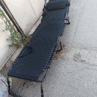 шезлонг сгъваем черен стол за плаж, черно легло , снимка 2 - Къмпинг мебели - 41620331