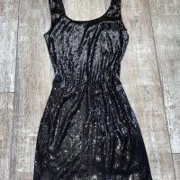 Разкошна нова черна къса  парти официална елегантна коктейлна рокля черни пайети , снимка 15 - Рокли - 42729956