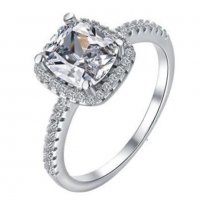 Сребърен пръстен с кристал, снимка 2 - Пръстени - 35670404