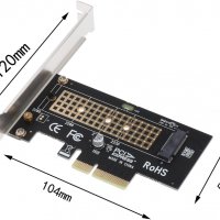 M.2 NVME към PCIe 3.0 x4 адаптер с алуминиев радиатор, снимка 3 - Други - 35686460