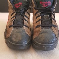 Vintage Retro 90s REEBOK Hexalite Hiking Boots Tan Suede Black Leather, снимка 2 - Кецове - 35667127