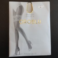 Oroblu Prestige Up Size L (3) силиконви чорапи в цвят шампан, снимка 1 - Бельо - 41977933