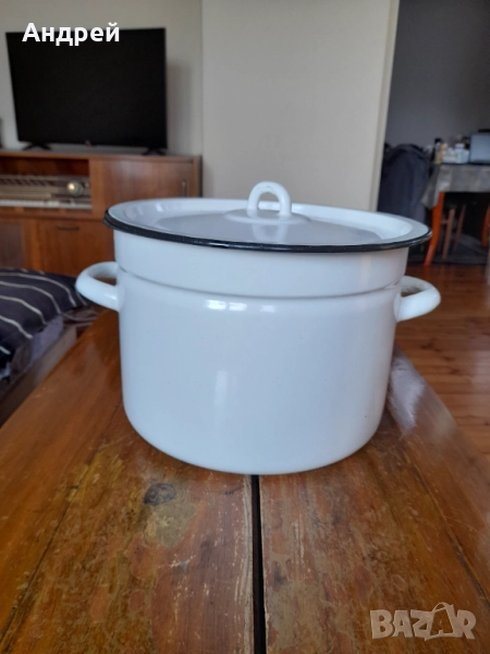 Стара Емайлирана тенджера #9, снимка 1