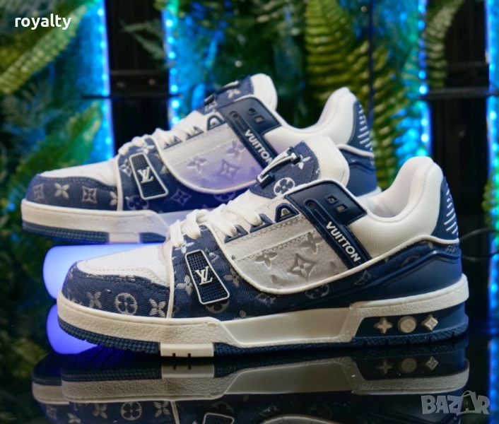 Дамски Сникърси Louis Vuitton Цвят- Бяло и ч Синьо, снимка 1